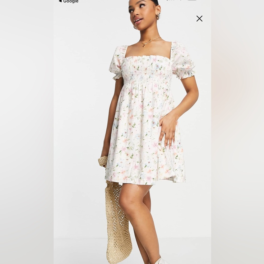 Abercrombie Emerson Floral Puff Sleeve Mini Dress